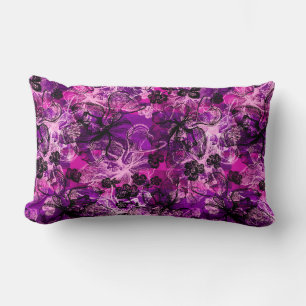 Wahine Lace Hawaiian Orchid Collage Lumbarkudde