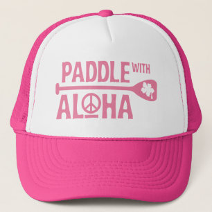 Wahine paddlar med Aloha den rosa truckerkepsen Keps