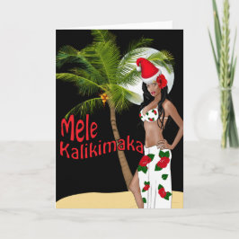 Wahine pinupMele Kalikimaka julkort 00 Helgkort
