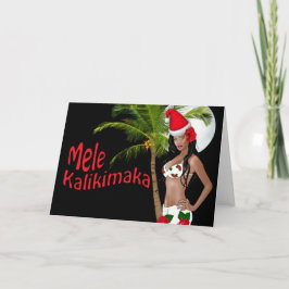 Wahine pinupMele Kalikimaka julkort 03 Helgkort