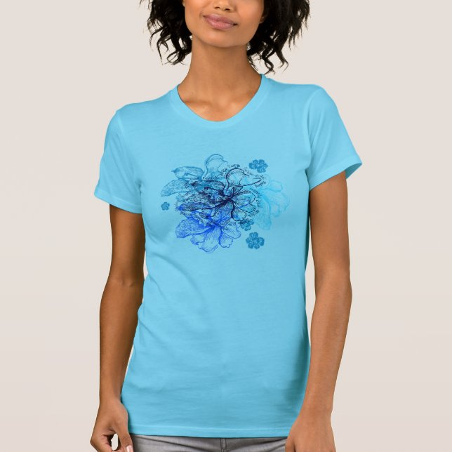 Wahine Snöre Hawaiian Orchid Tees T-shirt (Framsida)