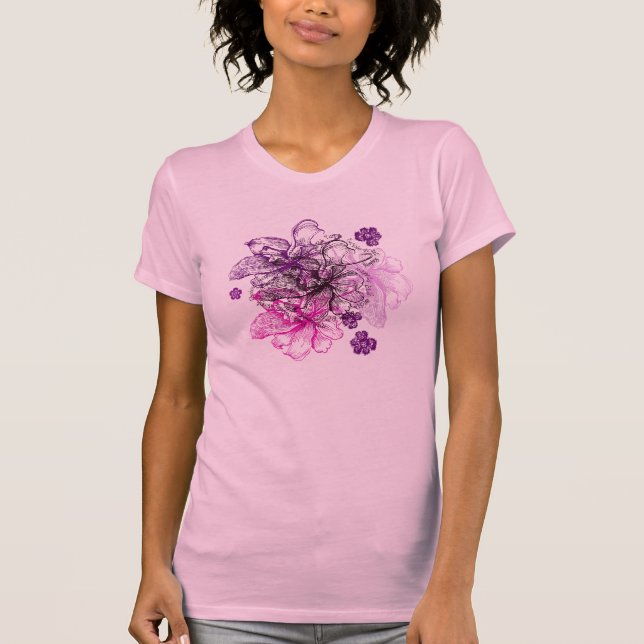 Wahine Snöre Hawaiian Orchid Tees T-shirt (Framsida)