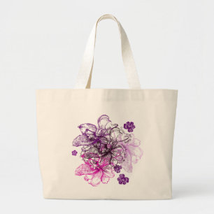 Wahine Snöre Hawaiian Orchid Totes Jumbo Tygkasse