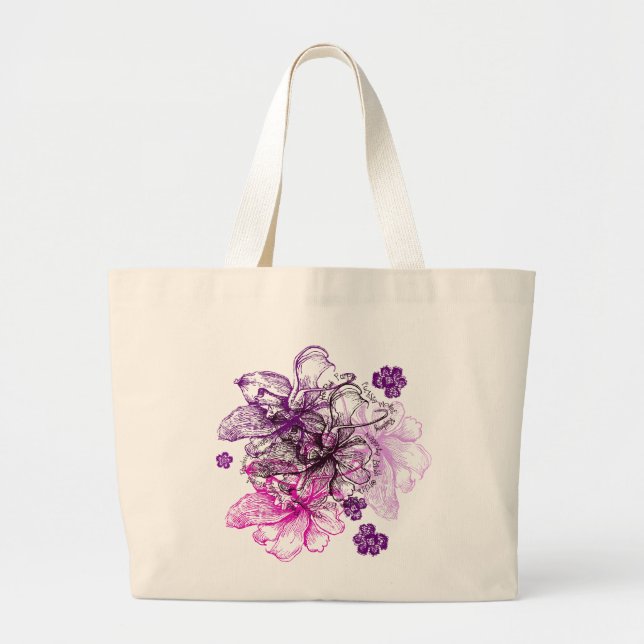 Wahine Snöre Hawaiian Orchid Totes Jumbo Tygkasse (Framsidan)