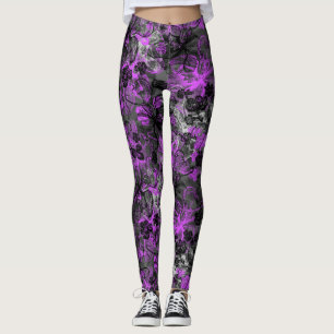 Wahine Snöre Hawaiian Tropical Orchid Leggings