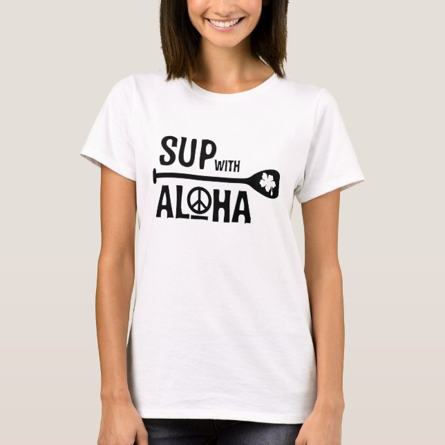 Wahine SUP med Aloha utslagsplatsen Tee Shirt (Framsida)
