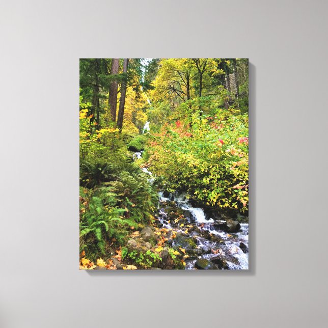 Wahkeena Falls, Columbia River Gorge, Oregon Canvastryck (Framsida)