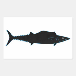 Wahoo! Fiskikon Rektangulärt Klistermärke