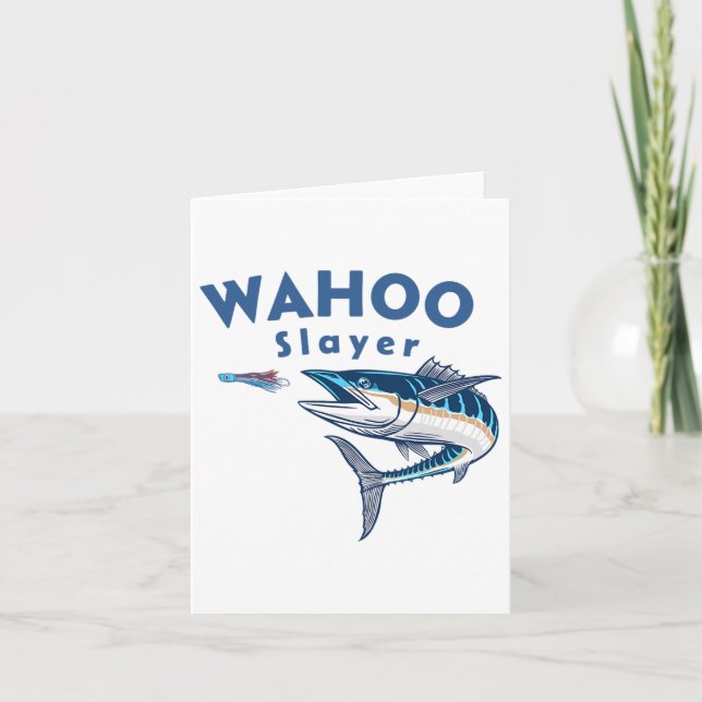 Wahoo Sayer Salt Vatten Fishing Wahoo Kort (Framsida)