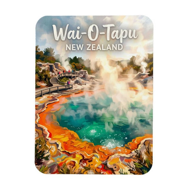 Wai-O-Tapu Champagne Pool Nya Zeeland Magnet (Vertikal)