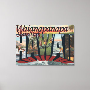 Waianapanapa delstatspark, Hawaii Canvastryck