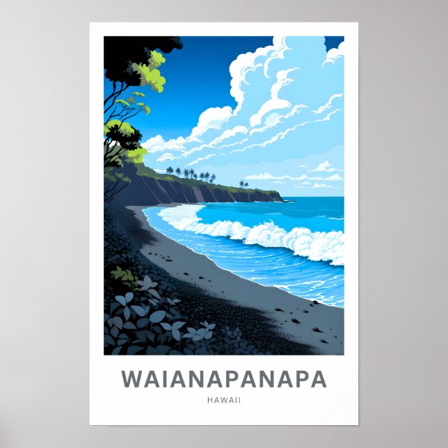 Waianapanapa Hawaii Travel Skriv ut Poster (Framsidan)