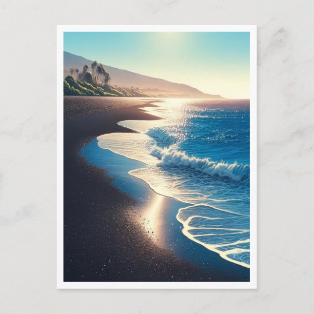 Waianapanapa State Park Black Sand Beach, Maui Vykort (Framsida)