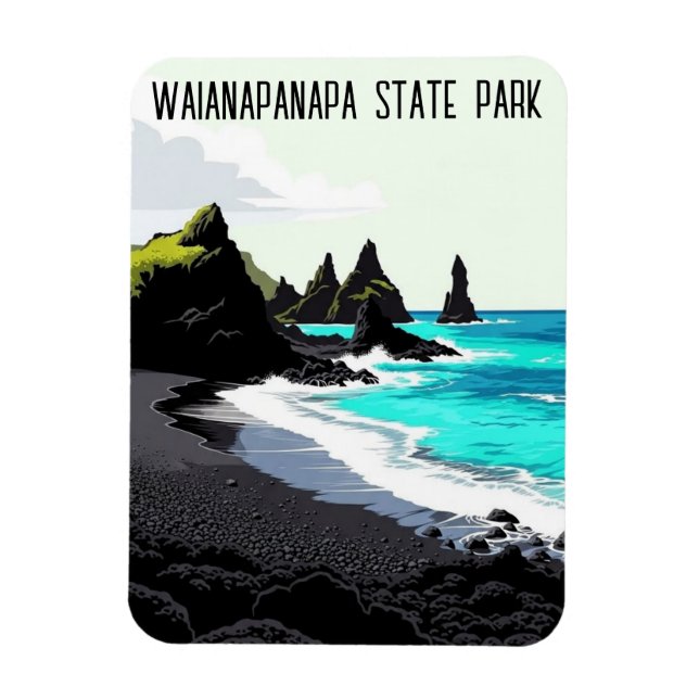 Waianapanapa State Park Maui Hawaii Travel Magnet (Vertikal)