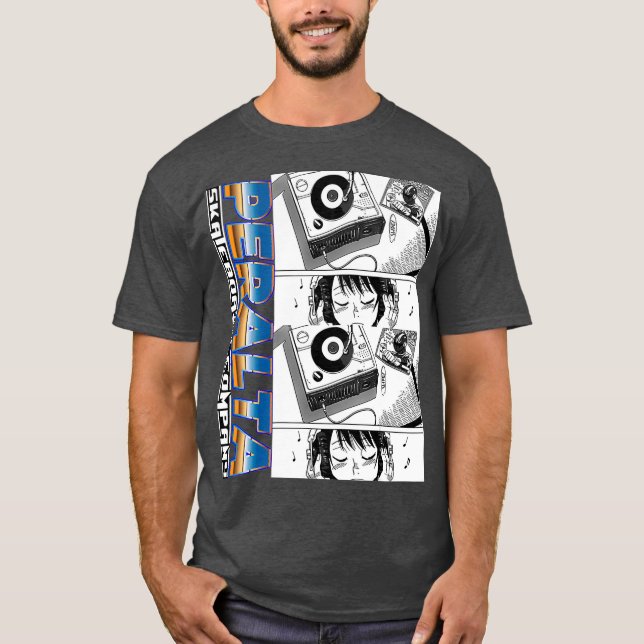 Waifu Anime Neko DJ Manga Girl T Shirt (Framsida)