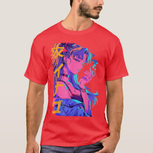 Waifu Anime Skräck Flick Aesthetic present T Shirt