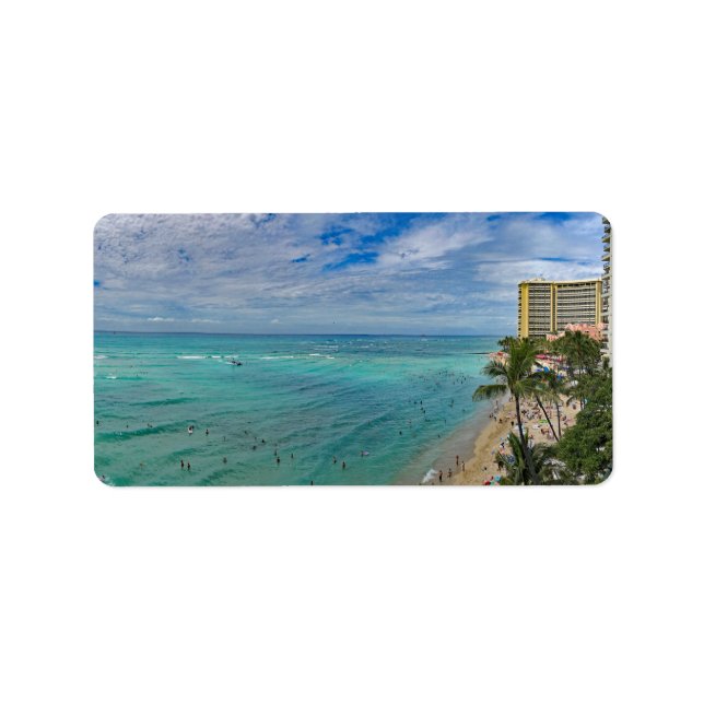 Waikiki Beach Adressetikett (Framsidan)