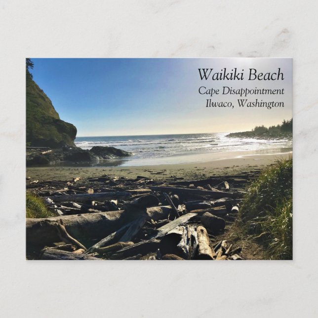 Waikiki Beach, Cape Disseende, Washington Vykort (Framsida)