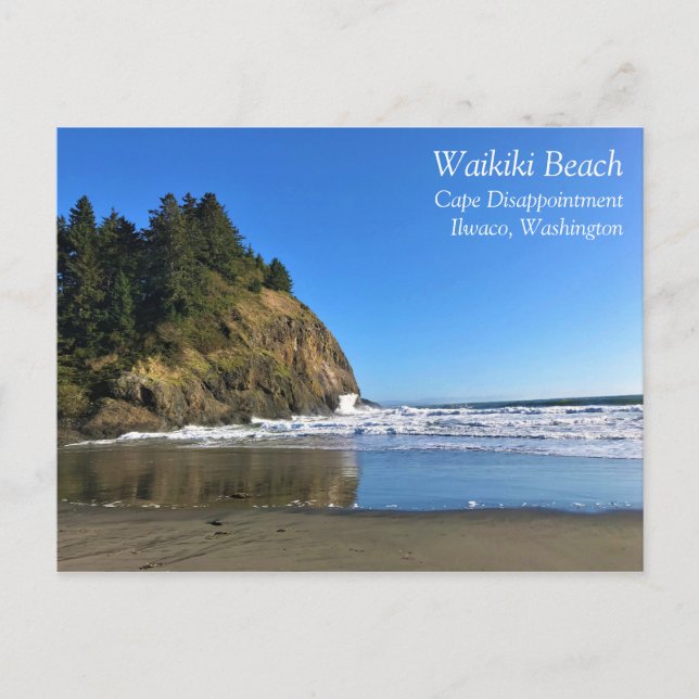 Waikiki Beach, Cape Disseende, Washington Vykort (Framsida)