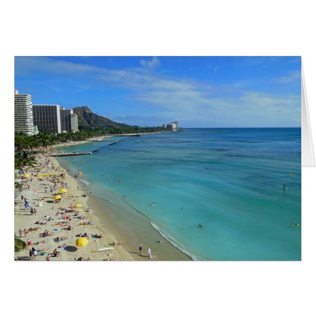 Waikiki Beach Hälsningskort (Framsidan Horizontal)