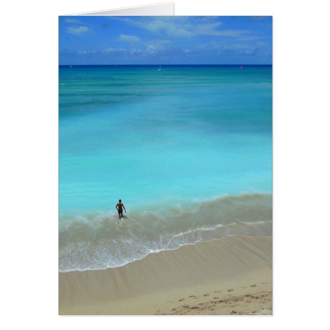 Waikiki Beach Hälsningskort (Framsidan)