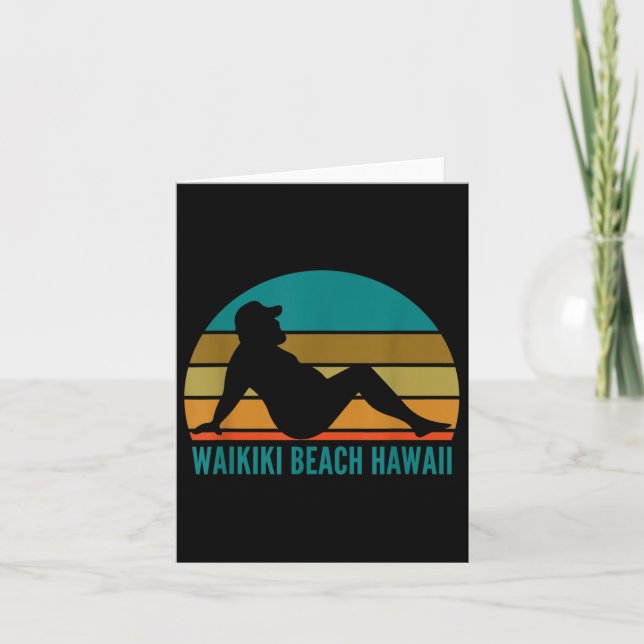 Waikiki Beach Hawaii Humor Funny Drinking Vuxen Jo Kort (Framsida)