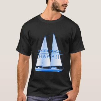 Waikiki Beach Hawaii Nautical Sailing Sailor T Shirt