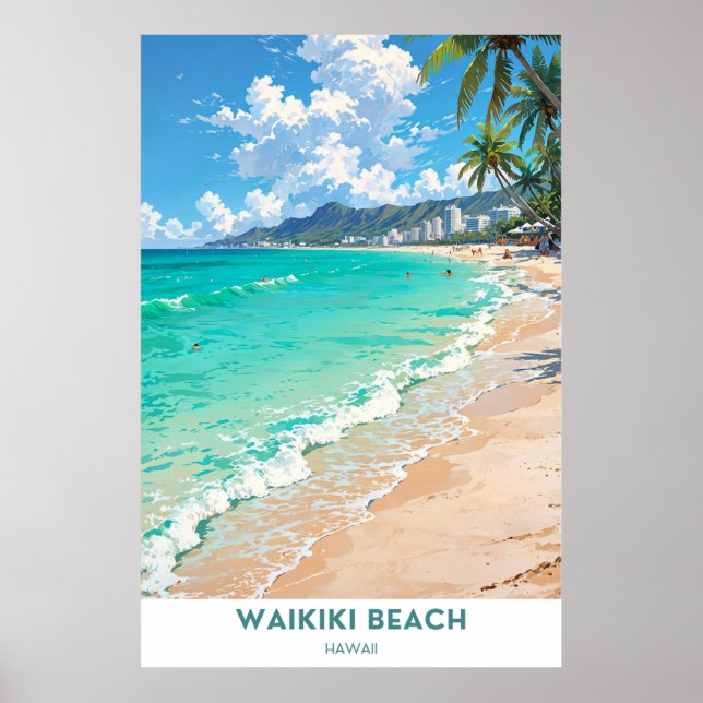 Waikiki Beach, Hawaii Poster (Framsidan)
