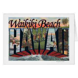 Waikiki Beach, Hawaii - Stora Brev Scenes Hälsningskort