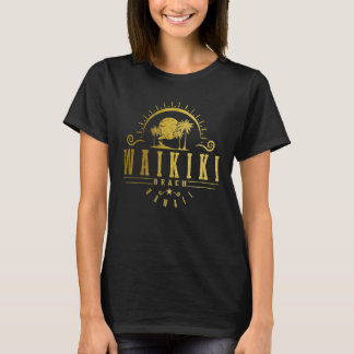 Waikiki Beach Hawaii Vintage Hawaiian Surf Vacatio T Shirt