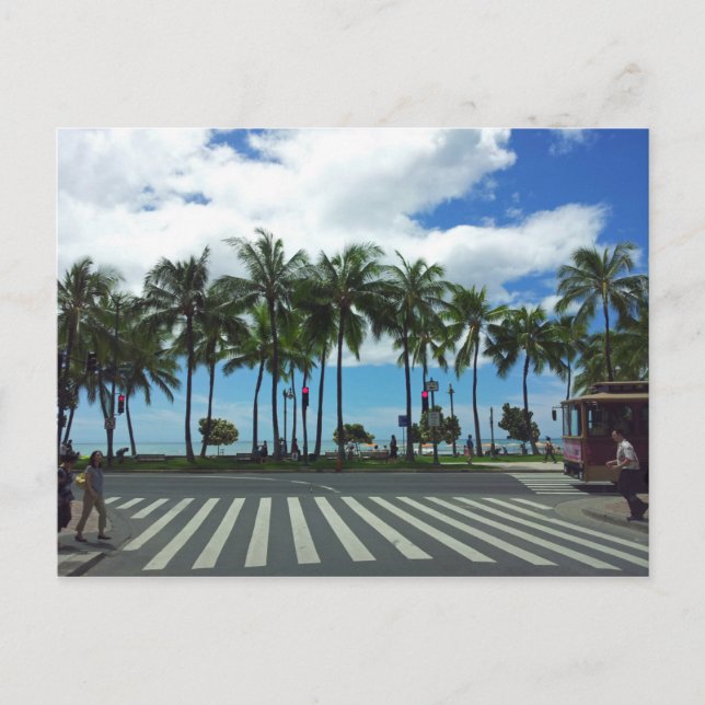 Waikiki Beach Hawaii Vykort (Framsida)