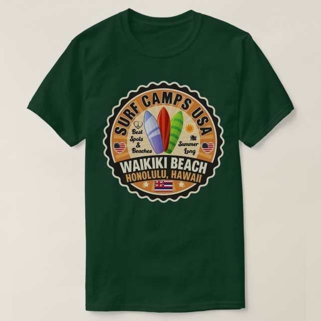 Waikiki Beach Honolulu Hawaii 1 T Shirt (Design framsida)