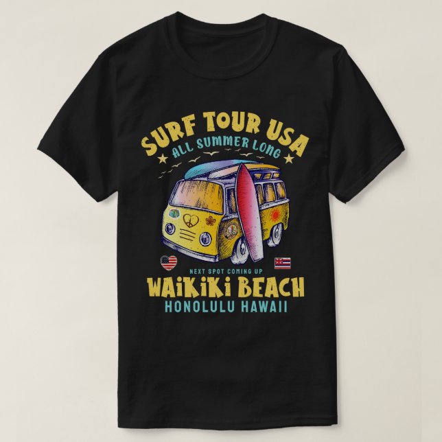 Waikiki Beach Honolulu Hawaii T Shirt (Design framsida)