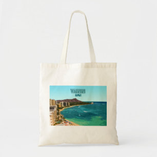 Waikiki Beach Honolulu Oahu Hawaii Vintage Tygkasse