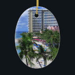 Waikiki Beach Julgransprydnad Keramik<br><div class="desc">Fotograferad i Honolulu,  Hawaii.</div>