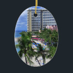 Waikiki Beach Julgransprydnad Keramik<br><div class="desc">Fotograferad i Honolulu,  Hawaii.</div>