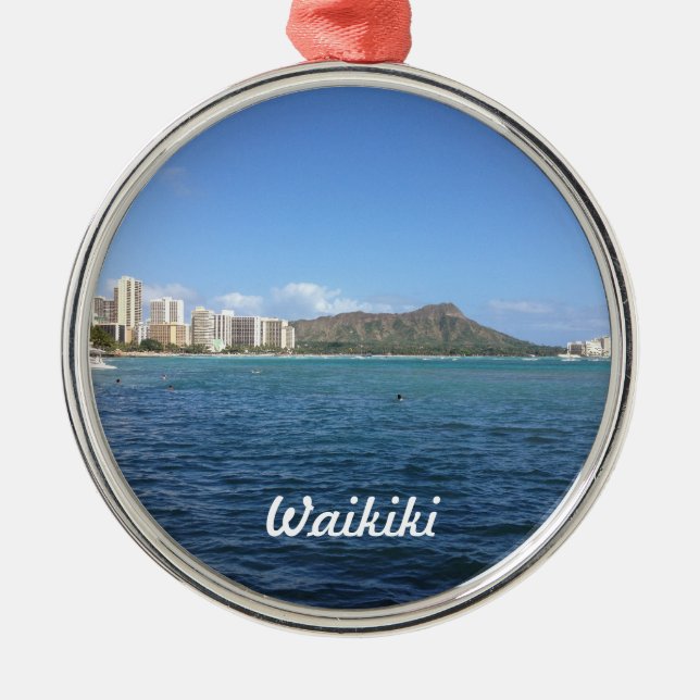 Waikiki Beach Julgransprydnad Metall (Framsidan)