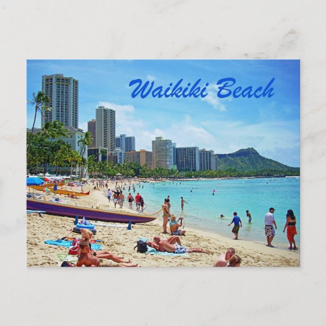 Waikiki Beach-kort Vykort (Framsida)