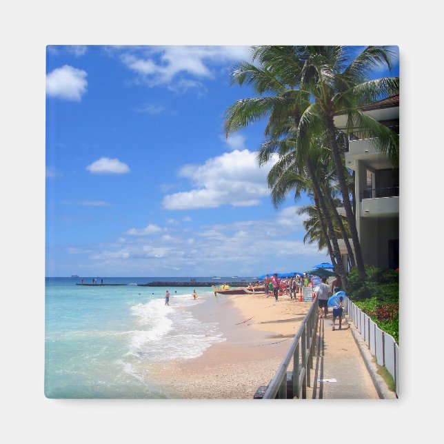 Waikiki Beach, Oahu, Hawaii Magnet (Framsidan)