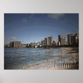 Waikiki Beach Oahu hawaiian scenhawaiian poster