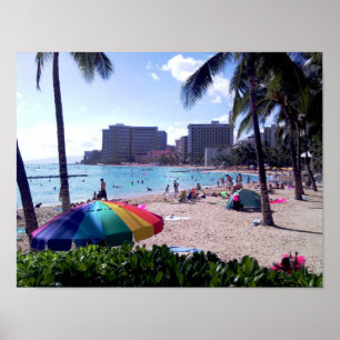 Waikiki Beach Poster Skriv ut