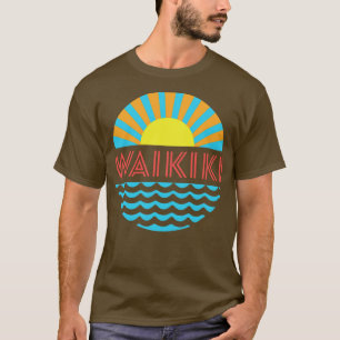 Waikiki Beach Sol och Vågar T Shirt