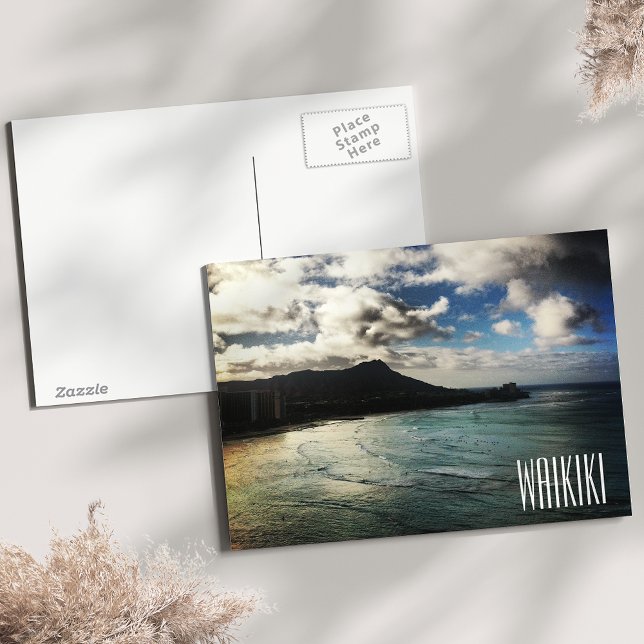 Waikiki Beach Sunrise Diamond Head Hawaii Vykort (Skapare uppladdad)