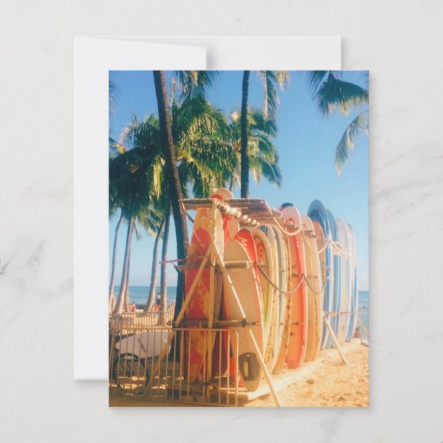 Waikiki Beach Surfboard OSA Kort (Framsida)