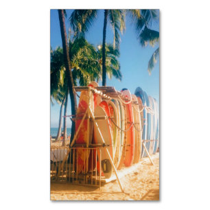 Waikiki Beach Surfbrädor Magnetiska Visitkort