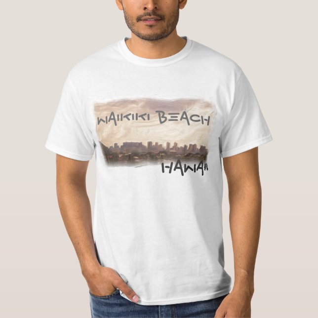 Waikiki Beach-värdeskjorta Tee Shirt (Framsida)