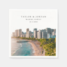 Waikiki Bröllop Anpassningsbar Photo Cocktail Napk