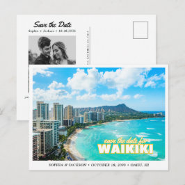 Waikiki Bröllop Spara datum Panorama Vykort