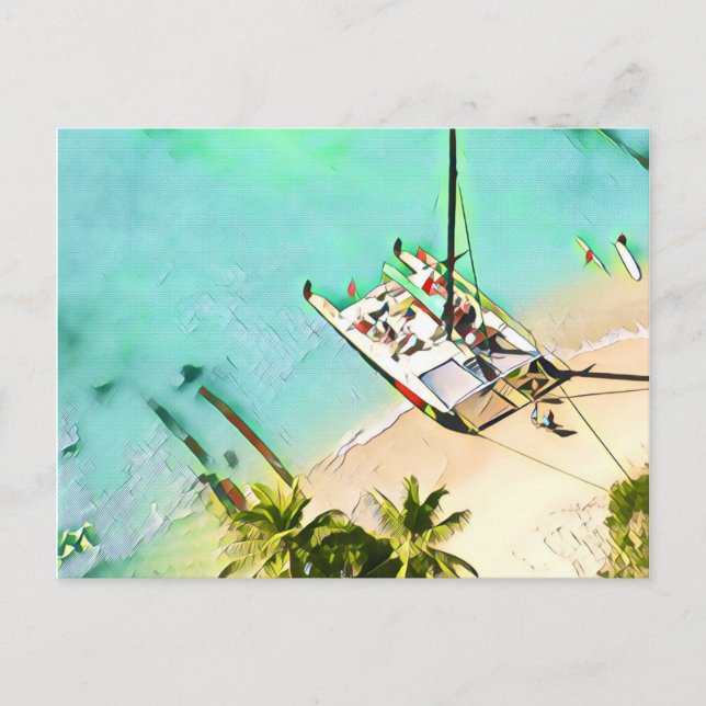 Waikiki Catamaran-vykort Vykort (Framsida)