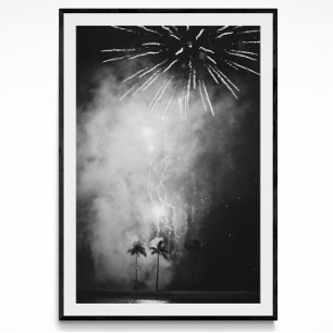 Waikiki Fireworks Photography Poster